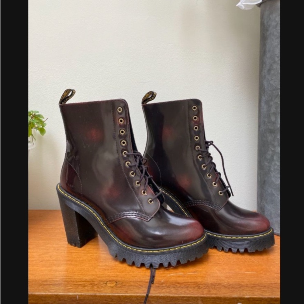 Doc Marten cherry red heeled boots